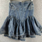 Madonna & Co Sweetheart Neck Corset Denim Top Women's S Blue Back Zip Closure
