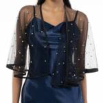I.N.C. International Concepts Embellished Capelet Women's O/S Black Open Front