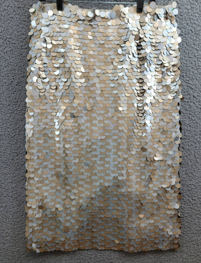Lafayette 148 New York Embellished Pencil Skirt Women's XL Metallic Multi Zipped