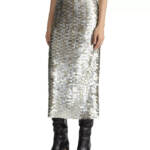 Lafayette 148 New York Embellished Pencil Skirt Women's S Metallic Multi Zipped