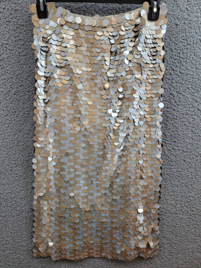 Lafayette 148 New York Embellished Pencil Skirt Women's S Metallic Multi Zipped