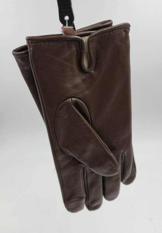 Lauren Ralph Lauren Oval Logo Leather Touch Gloves Women's L Country Brown