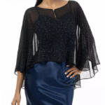Giani Bernini Studded Evening Capelet Women's One Size Black Button Front