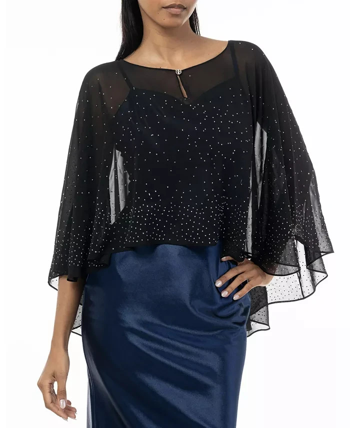 Giani Bernini Studded Evening Capelet Women's One Size Black Button Front