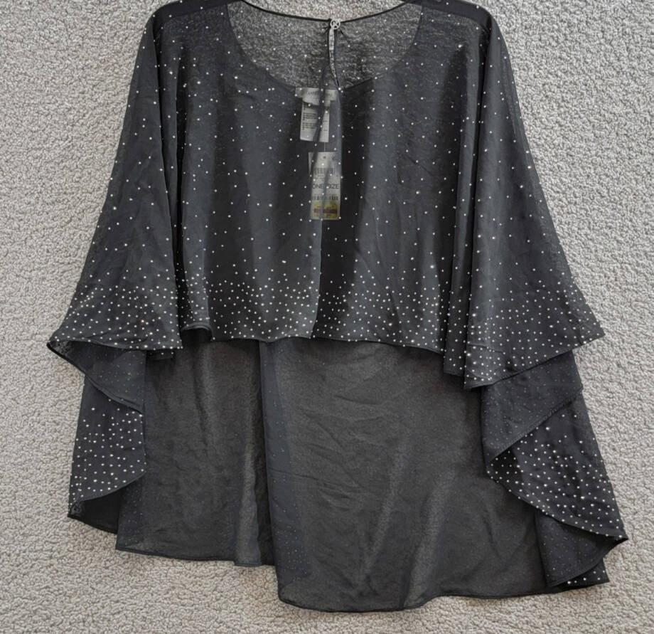 Giani Bernini Studded Evening Capelet Women's One Size Black Button Front