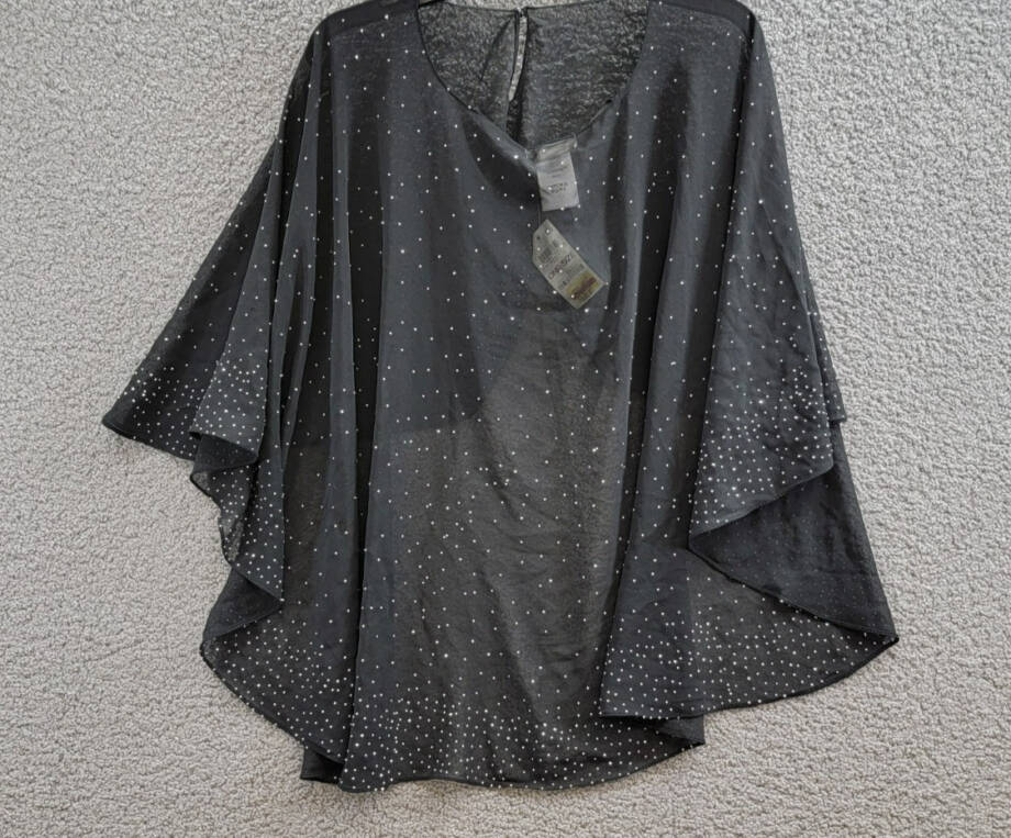 Giani Bernini Studded Evening Capelet Women's One Size Black Button Front