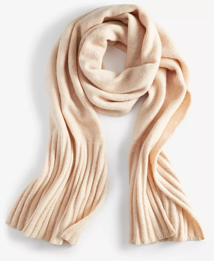 On 34th Wide-Ribbed Knit Convertible Scarf Women's One Size Oat Solid