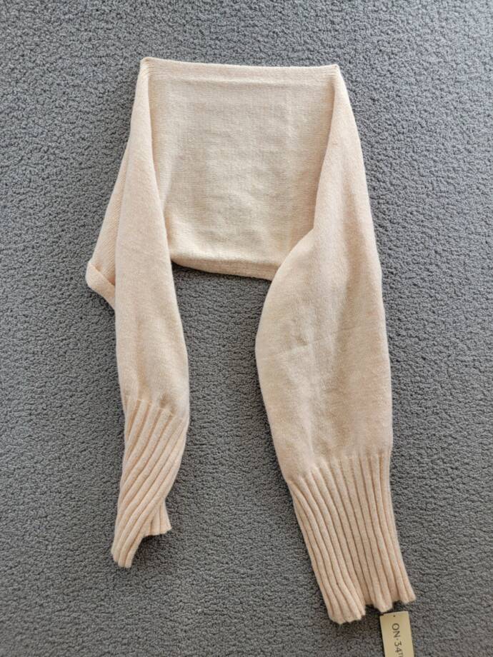 On 34th Wide-Ribbed Knit Convertible Scarf Women's One Size Oat Solid
