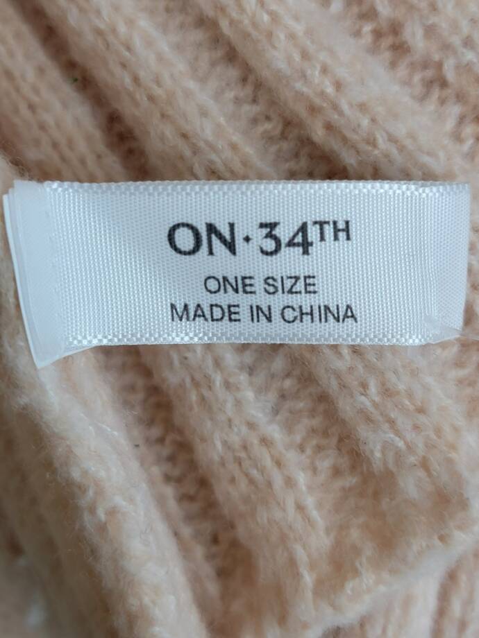 On 34th Wide-Ribbed Knit Convertible Scarf Women's One Size Oat Solid