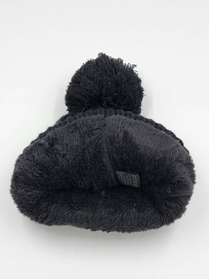 Angela & William Cable Pom Sherpa Lining Beanie Women's OSFA Black Solid Pull On