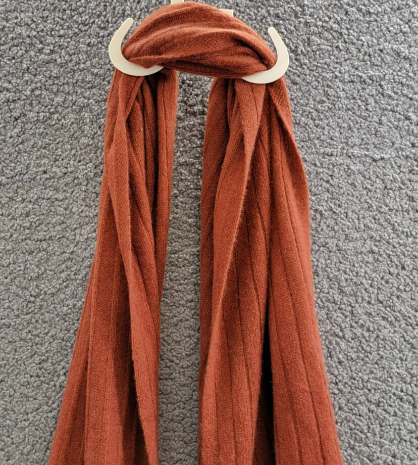 Charter Club Ribbed 100% Cashmere Scarf Women's One Size Bronze Pecan
