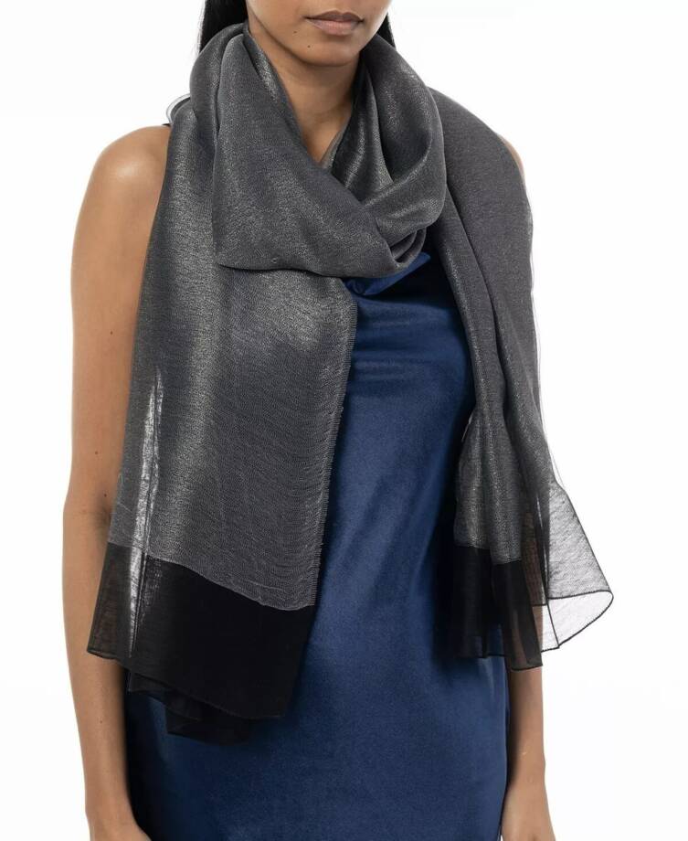 Giani Bernini Sheer Organza Silk Blend Evening Wrap Women's One Size Black