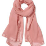 Calvin Klein Elegant Satin-Trim Chiffon Evening Wrap Womens One Size Desert Rose