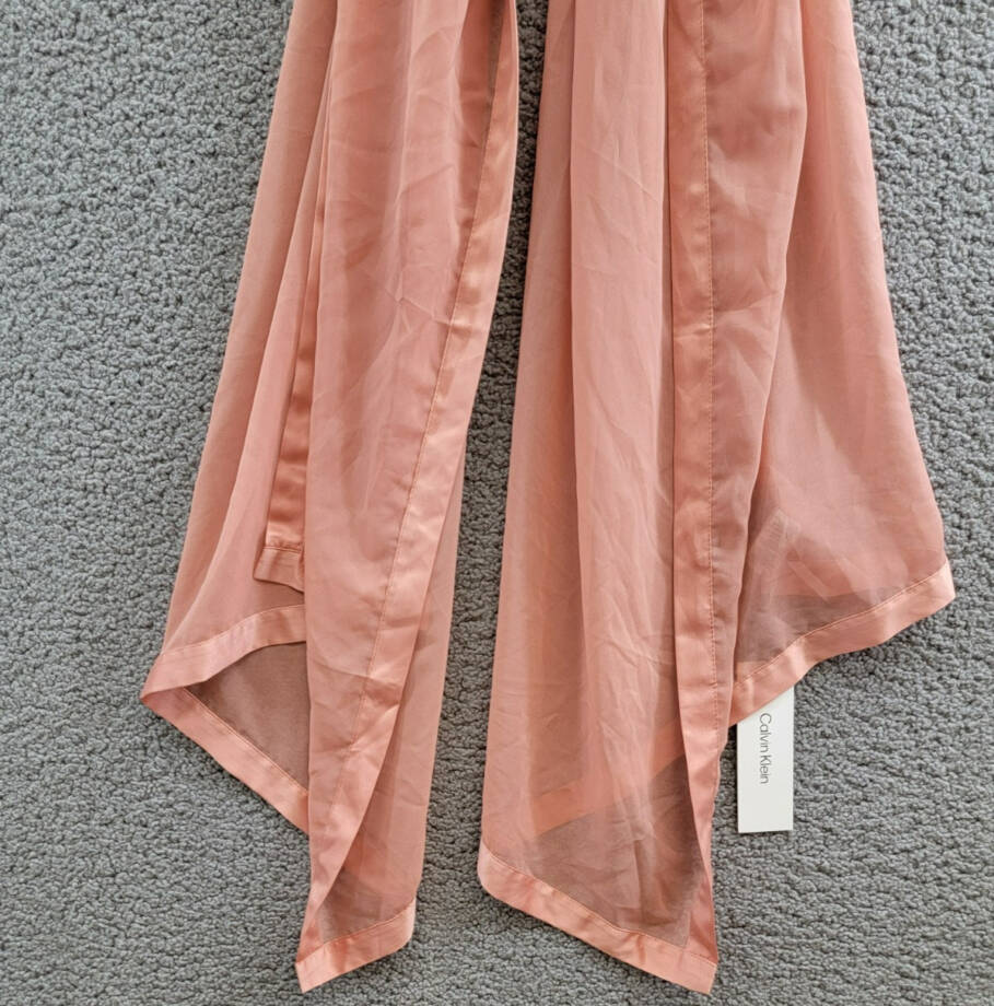 Calvin Klein Elegant Satin-Trim Chiffon Evening Wrap Womens One Size Desert Rose
