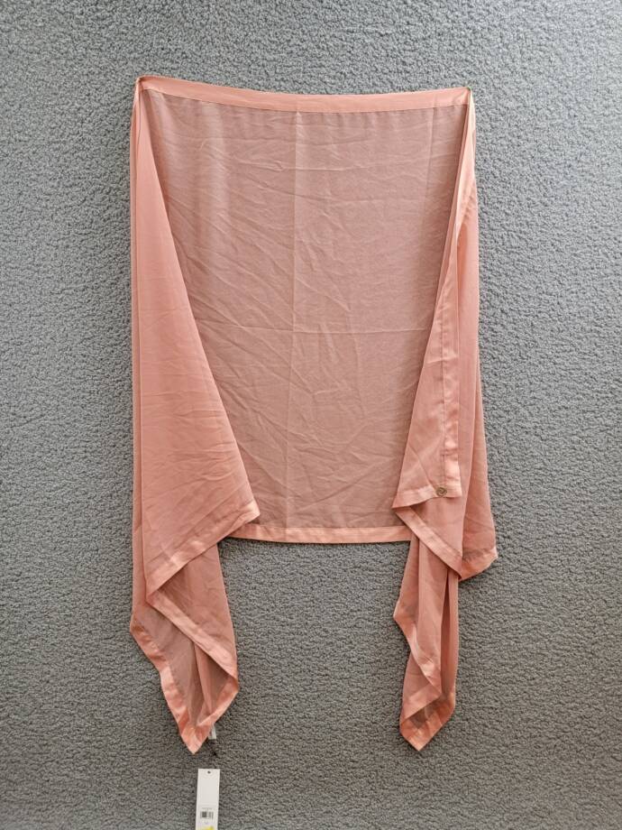 Calvin Klein Elegant Satin-Trim Chiffon Evening Wrap Womens One Size Desert Rose