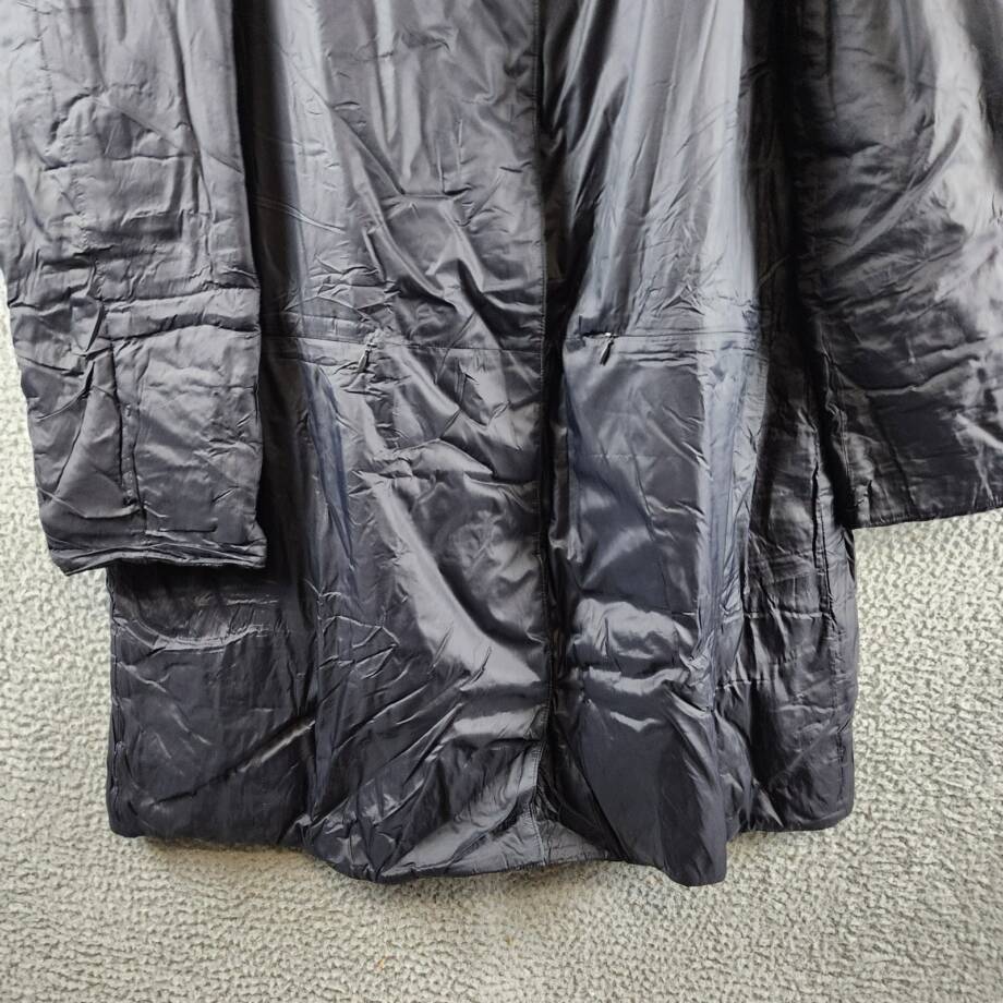 Eileen Fisher Stand Collar Coat Women's L Black Solid Zip Pockets Snap Closure