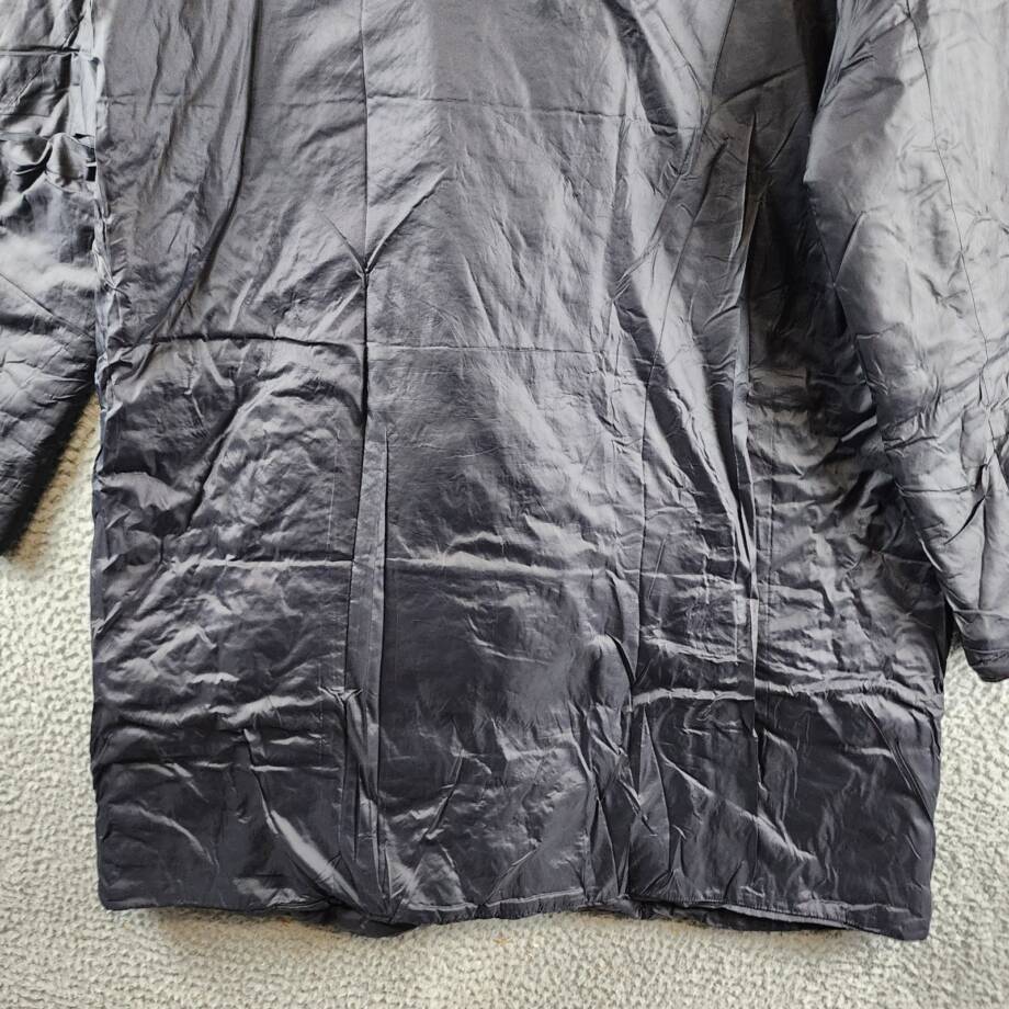 Eileen Fisher Stand Collar Coat Women's L Black Solid Zip Pockets Snap Closure