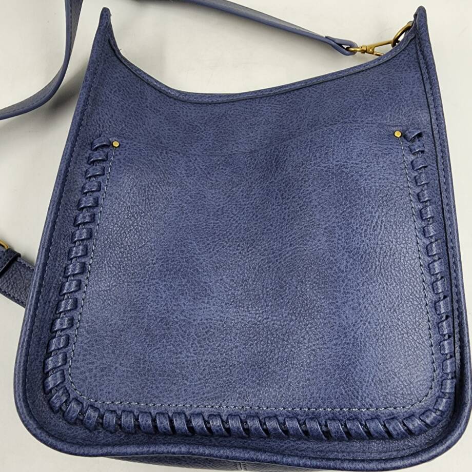 Style & Co Whipstitch Medium Crossbody Bag Women's Moonlight Blue Magnetic Snap