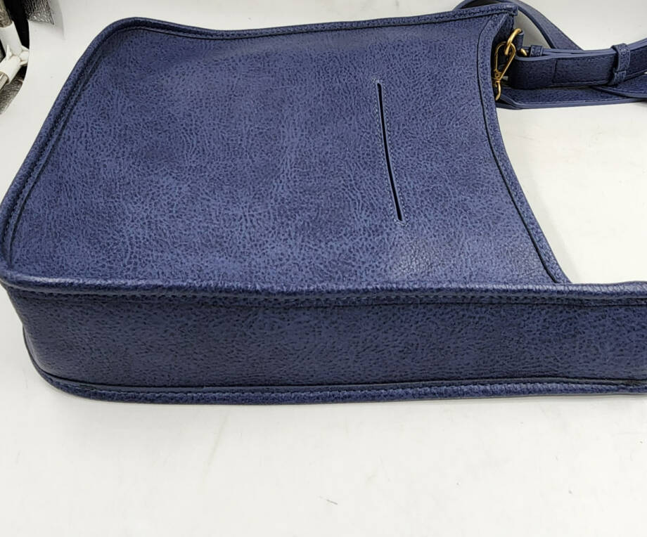Style & Co Whipstitch Medium Crossbody Bag Women's Moonlight Blue Magnetic Snap