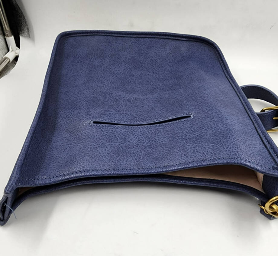 Style & Co Whipstitch Medium Crossbody Bag Women's Moonlight Blue Magnetic Snap