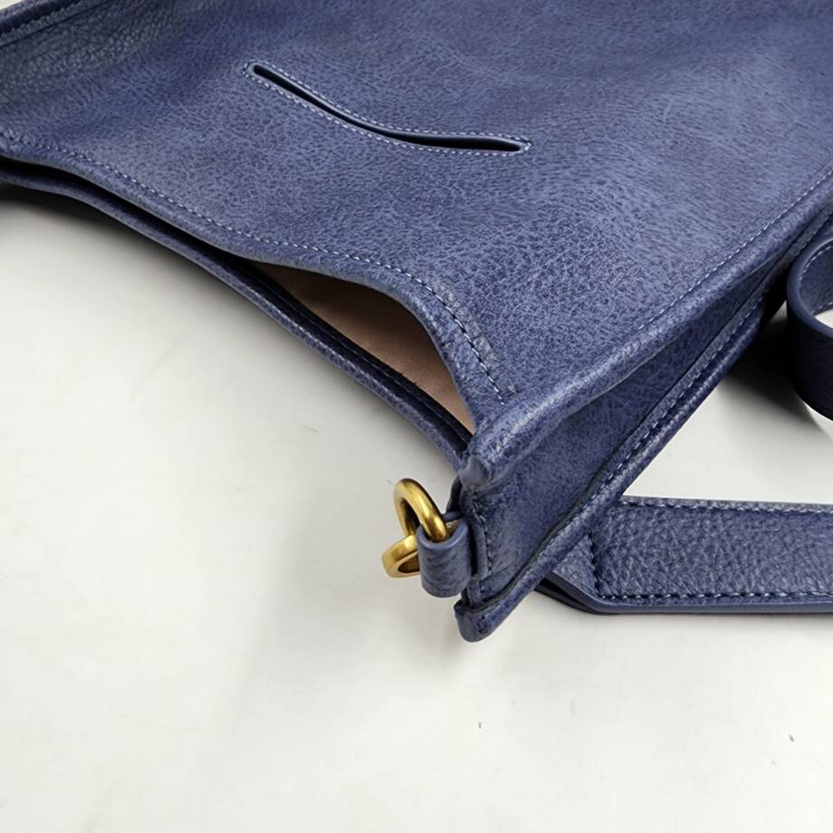 Style & Co Whipstitch Medium Crossbody Bag Women's Moonlight Blue Magnetic Snap