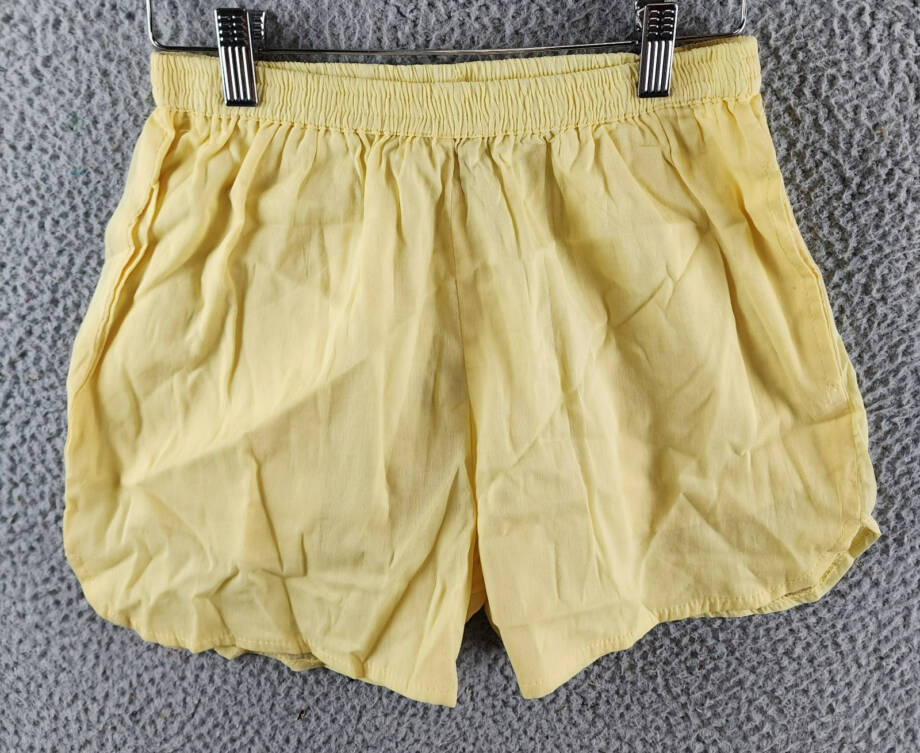 AQUA Pull On Shorts Women's Small Yellow Solid Side Pockets Elastic Waistband