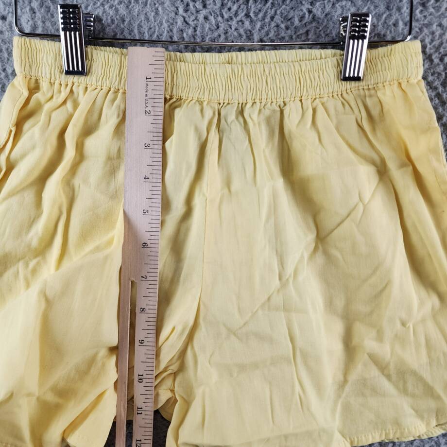 AQUA Pull On Shorts Women's Small Yellow Solid Side Pockets Elastic Waistband
