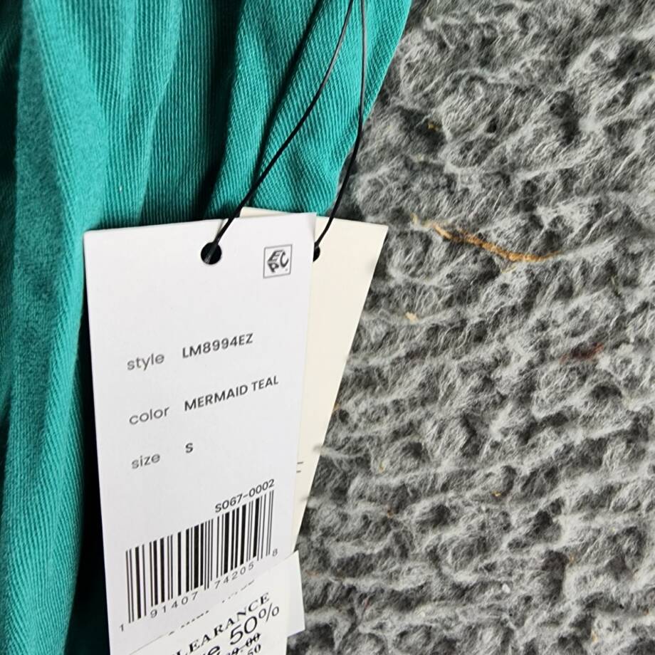 Liverpool Los Angeles Flutter Sleeve Dress Women's S Mermaid Teal Vneck Pullover