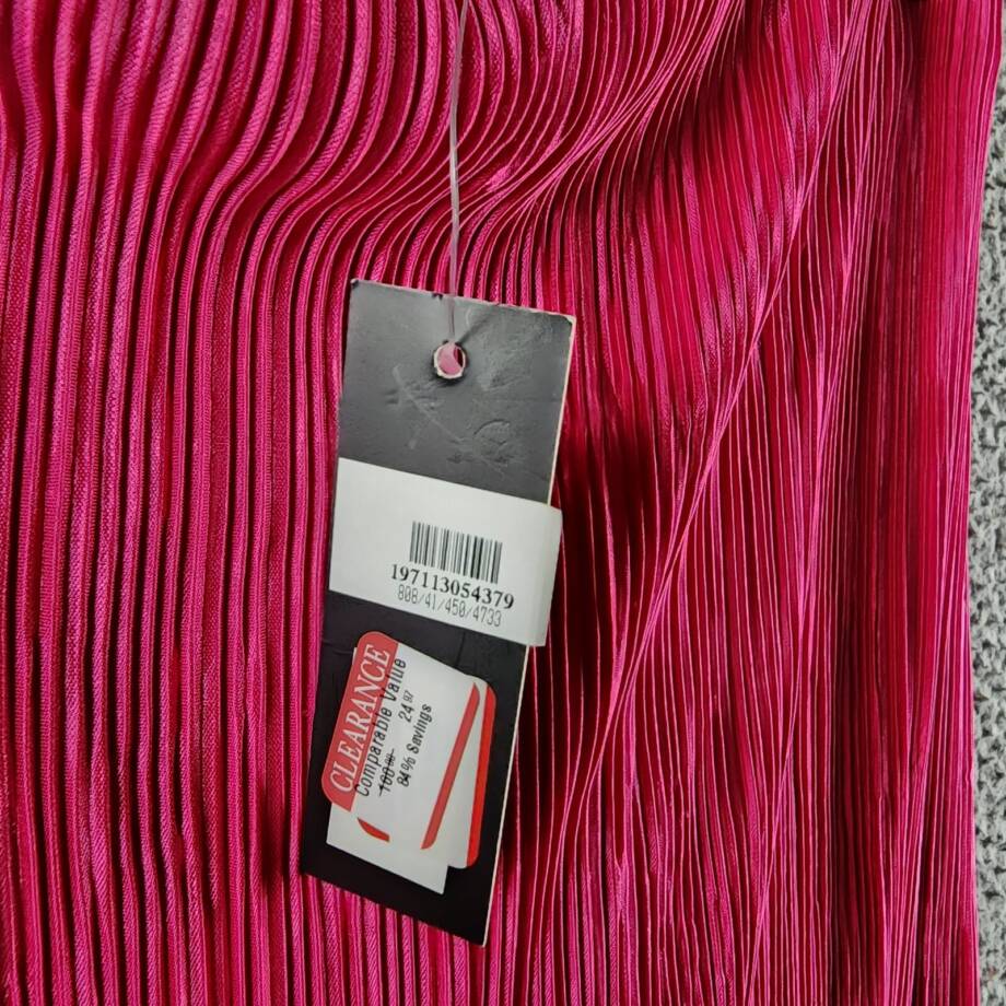 Renee C. Plisse Side Slit Maxi Skirt Women's S Pink Solid Elastic Waist Pull On