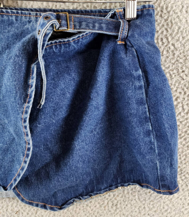 Lioness Anja Mini Skirt Women's S Dark Denim Adjustable Buckle Closure