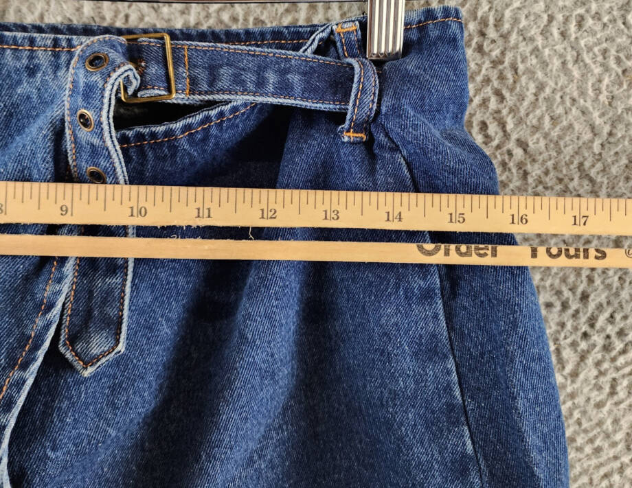 Lioness Anja Mini Skirt Women's S Dark Denim Adjustable Buckle Closure