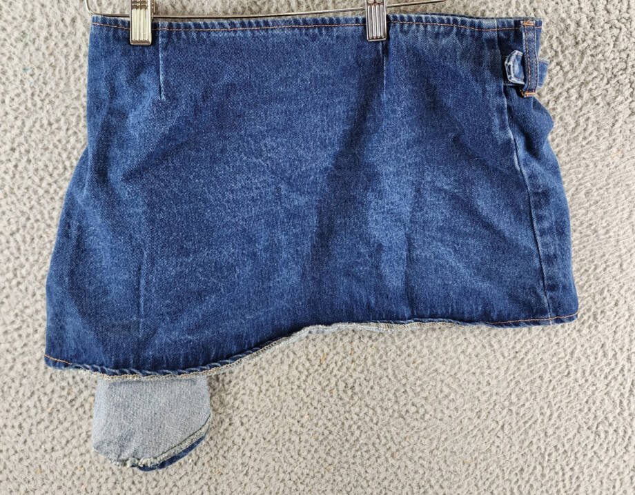 Lioness Anja Mini Skirt Women's S Dark Denim Adjustable Buckle Closure