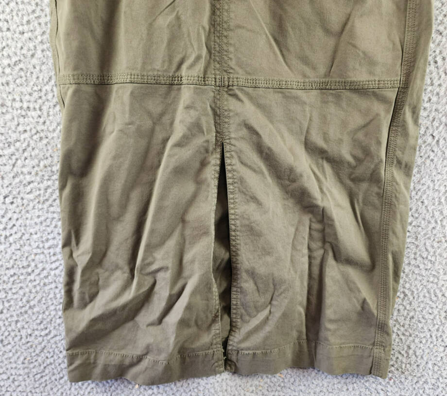 Sanctuary Triple Threat Front-Slit Midi Skirt Women's 25 Burnt Olive Button Zip
