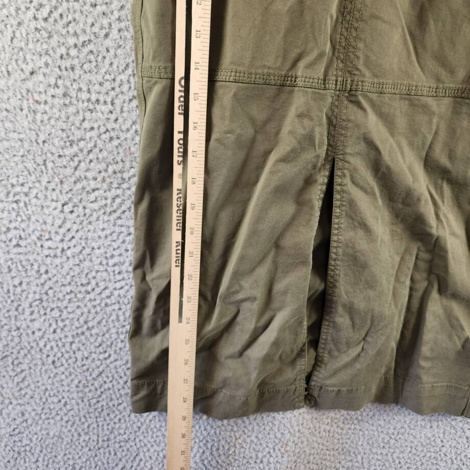 Sanctuary Triple Threat Front-Slit Midi Skirt Women's 25 Burnt Olive Button Zip