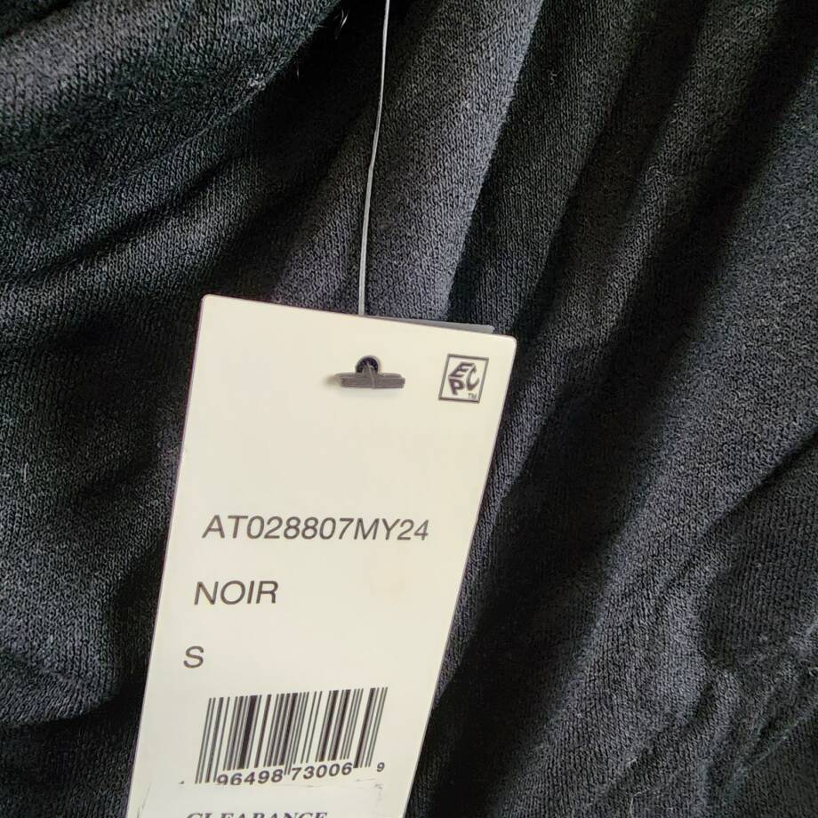 AFRM Dusk One Shoulder Cropped Top Women's S Black Solid Asymmetric Pullover