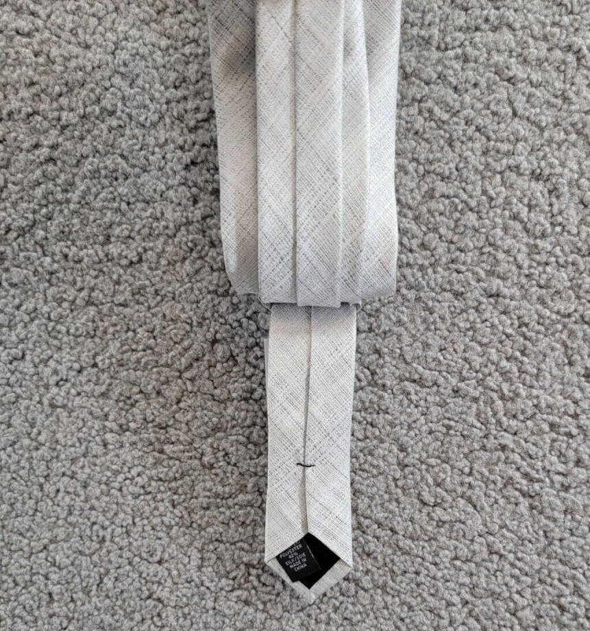 Calvin Klein Silk Blend Textured Pattern Tie Men's Silver