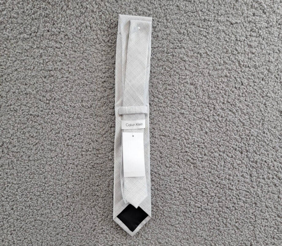 Calvin Klein Silk Blend Textured Pattern Tie Men's Silver