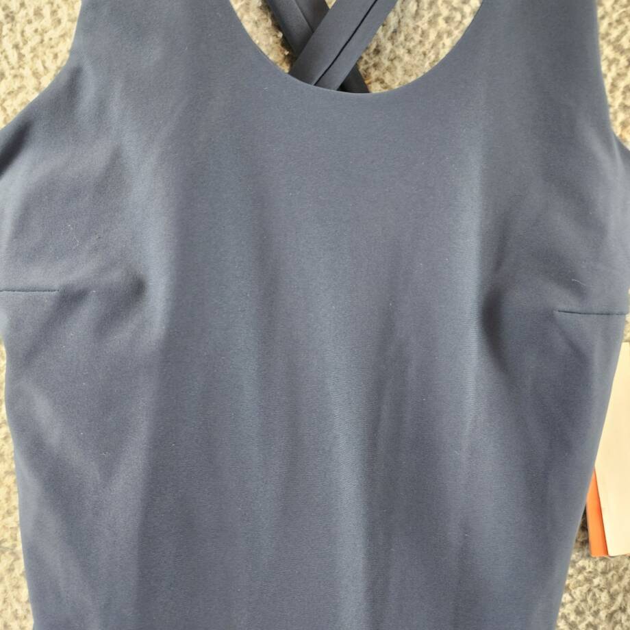 AQUA Athletic Pleat Hem Active Dress Women's S Navy Solid Scoop Neck Pullover