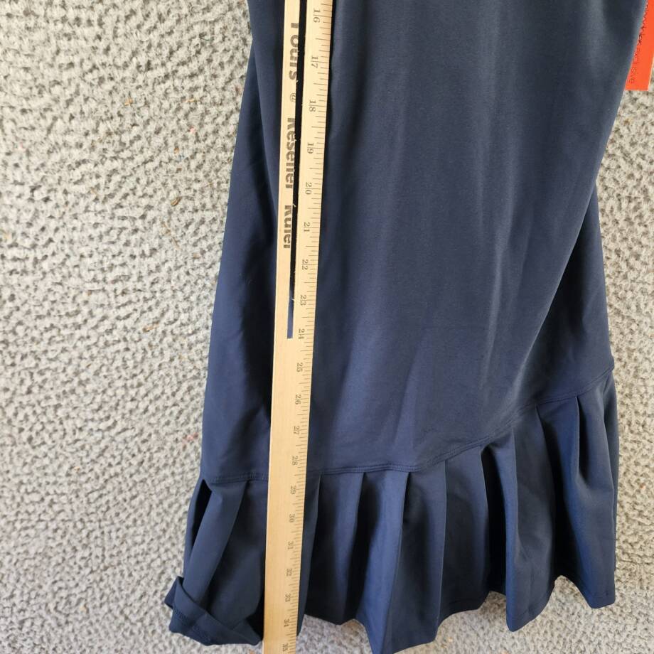 AQUA Athletic Pleat Hem Active Dress Women's S Navy Solid Scoop Neck Pullover