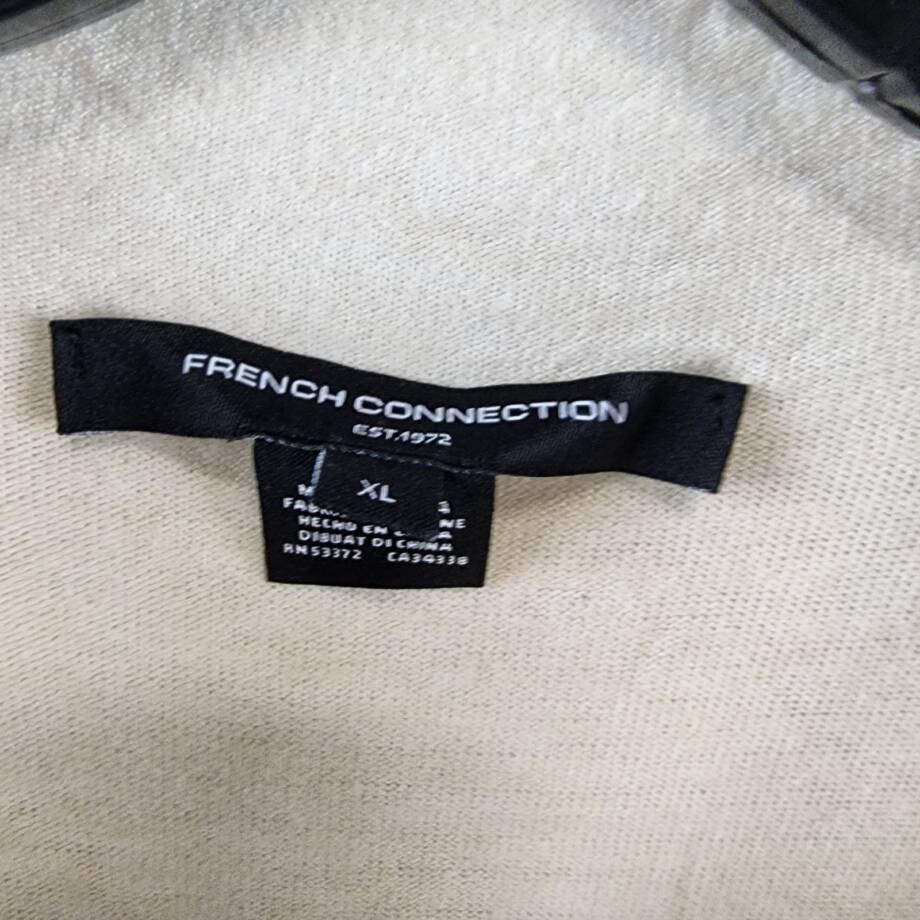 French Connection Side Slit Sweater Dress Women's XL Oatmeal Melange Mock Neck