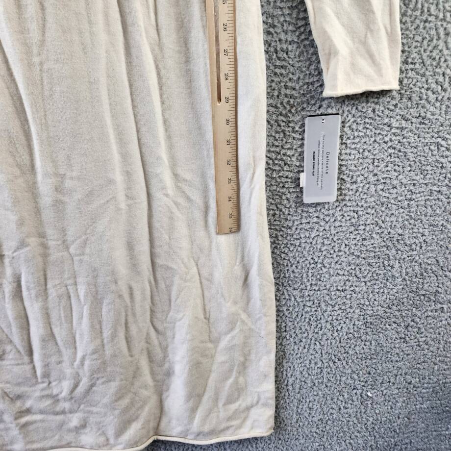 French Connection Side Slit Sweater Dress Women's XL Oatmeal Melange Mock Neck