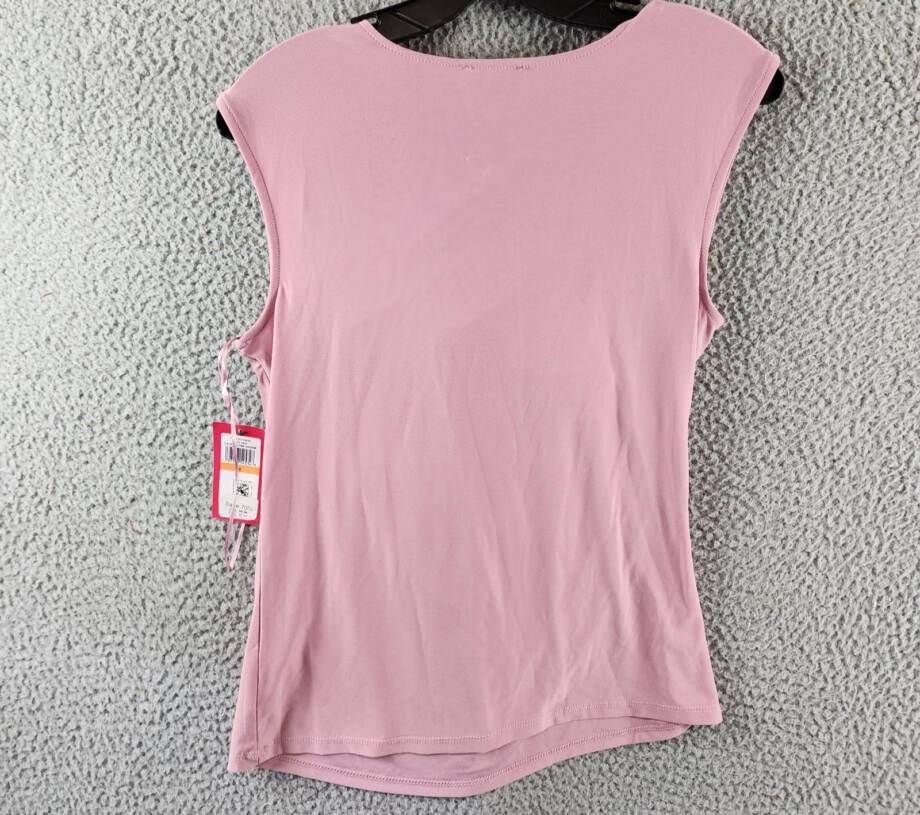 Vince Camuto Draped Crossover Top Women's S Pink Shadow Sleeveless Pullover