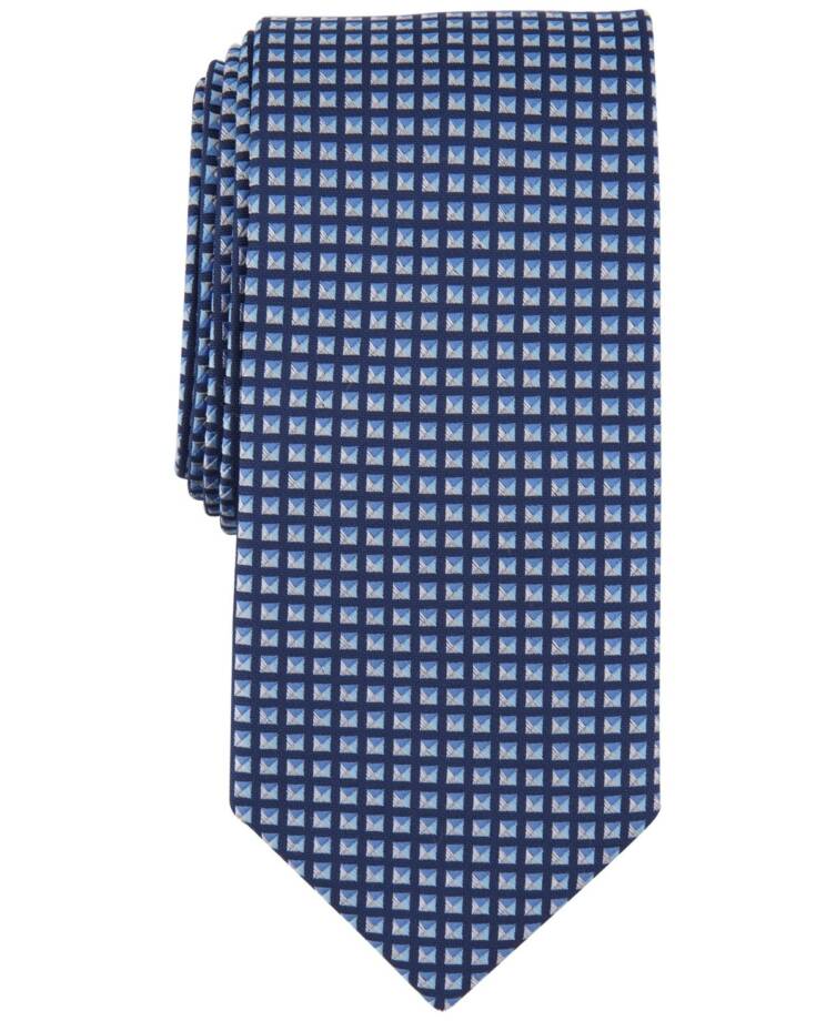 Michael Kors Silk Blend Dobson Geo-Print Tie Men's One Size Navy