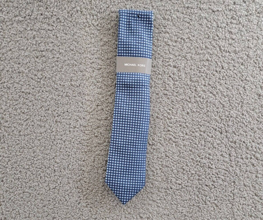 Michael Kors Silk Blend Dobson Geo-Print Tie Men's One Size Navy