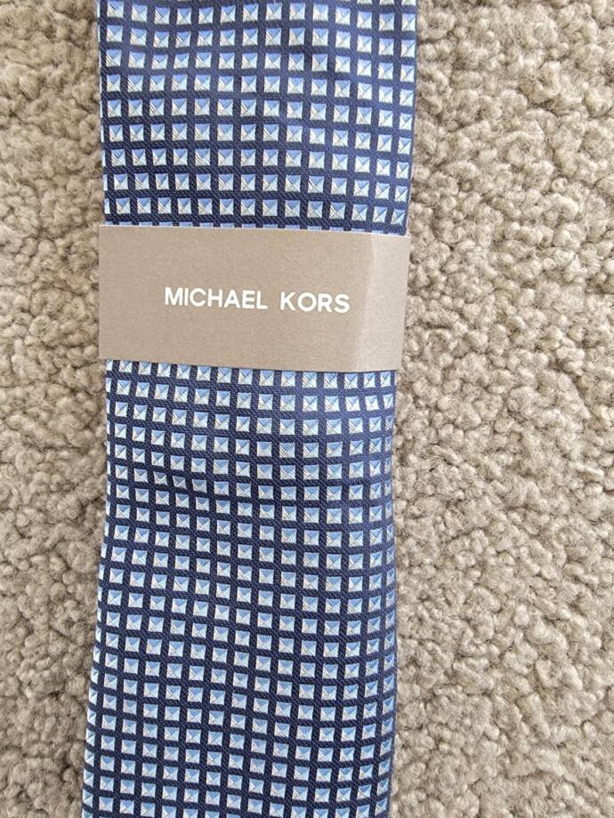 Michael Kors Silk Blend Dobson Geo-Print Tie Men's One Size Navy