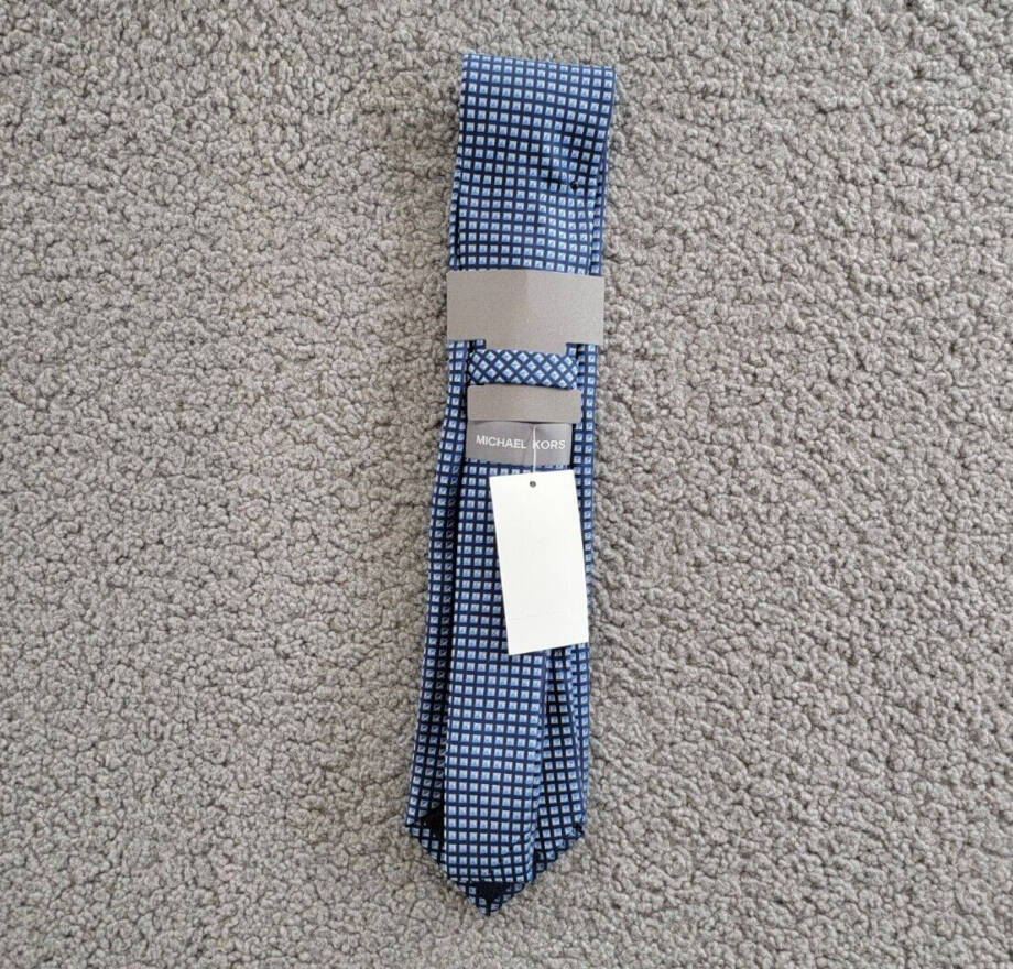 Michael Kors Silk Blend Dobson Geo-Print Tie Men's One Size Navy