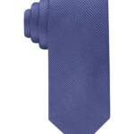 Calvin Klein Silk Blend Shiny Mini-Stripe Tie Men's Purple Keeper Loop