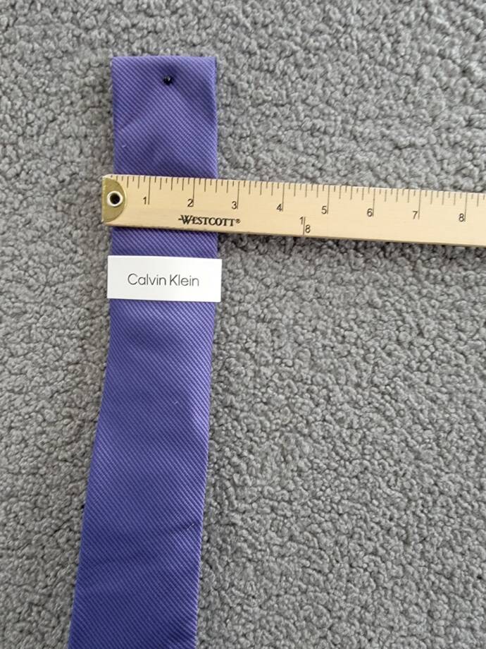 Calvin Klein Silk Blend Shiny Mini-Stripe Tie Men's Purple Keeper Loop