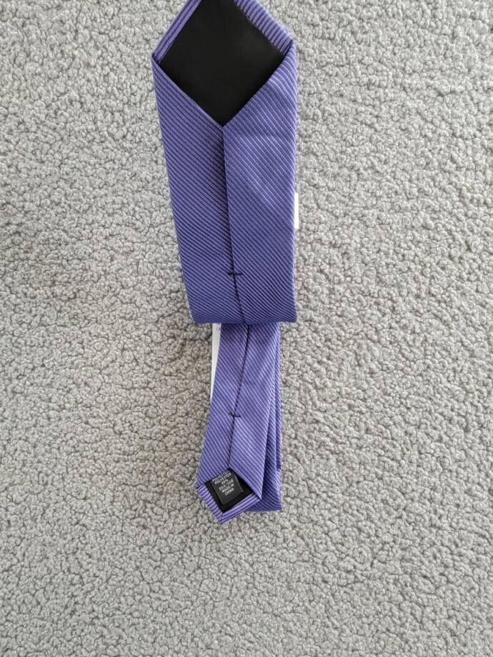 Calvin Klein Silk Blend Shiny Mini-Stripe Tie Men's Purple Keeper Loop