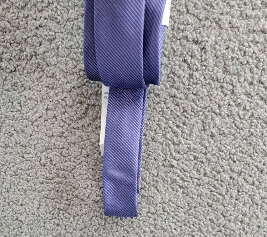 Calvin Klein Silk Blend Shiny Mini-Stripe Tie Men's Purple Keeper Loop